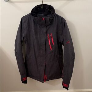 Women's Black and Red Ski Jacket